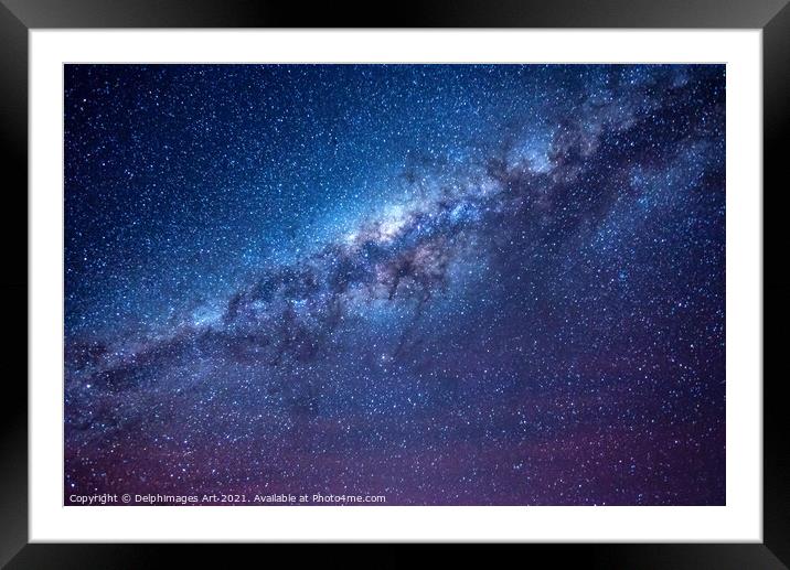 Milky Way. Night sky in Atacama desert, Chile Framed Mounted Print by Delphimages Art