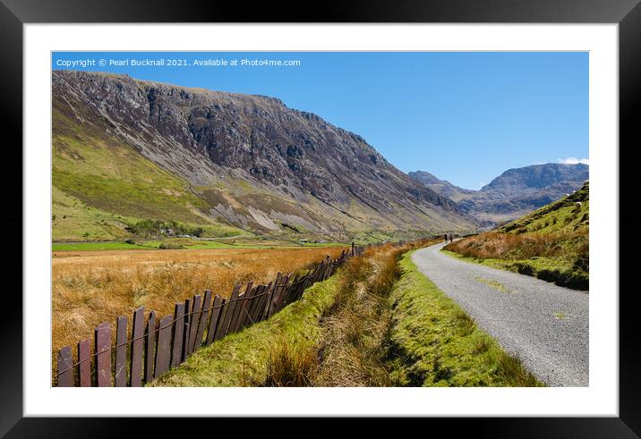 Leading to Ogwen in Nant Ffrancon Valley Snowdonia Framed Mounted Print by Pearl Bucknall