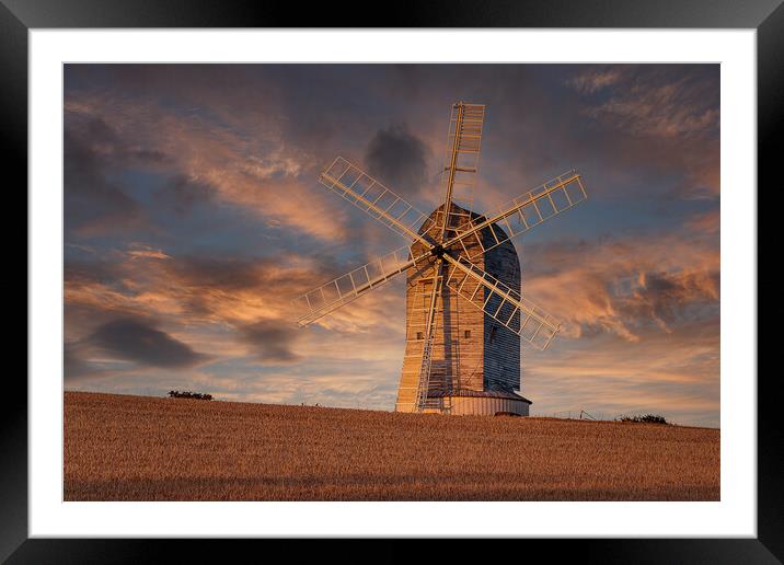 Golden Skies of the Windmill Framed Mounted Print by Wendy Williams CPAGB
