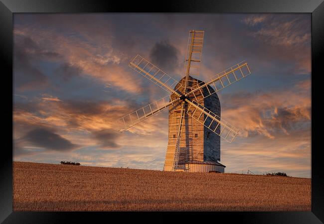 Golden Skies of the Windmill Framed Print by Wendy Williams CPAGB