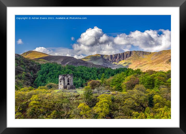 Dolbadarn Castle Llanberis Snowdonia Framed Mounted Print by Adrian Evans