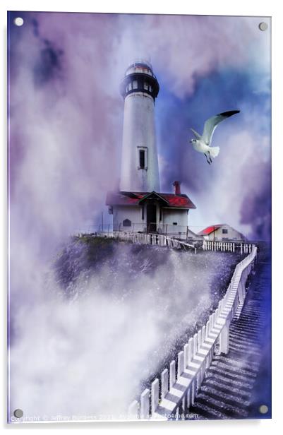 Misty Lighthouse  Acrylic by Jeffrey Burgess