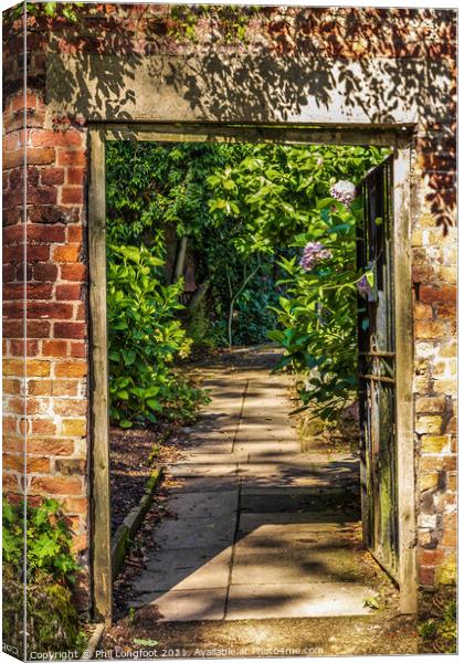 Entrance to the English Country Garden  Canvas Print by Phil Longfoot