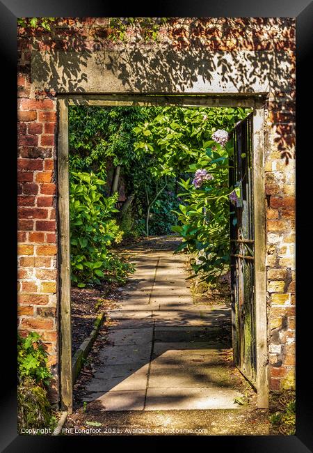 Entrance to the English Country Garden  Framed Print by Phil Longfoot