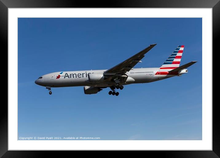 American Airlines Boeing 777      Framed Mounted Print by David Pyatt