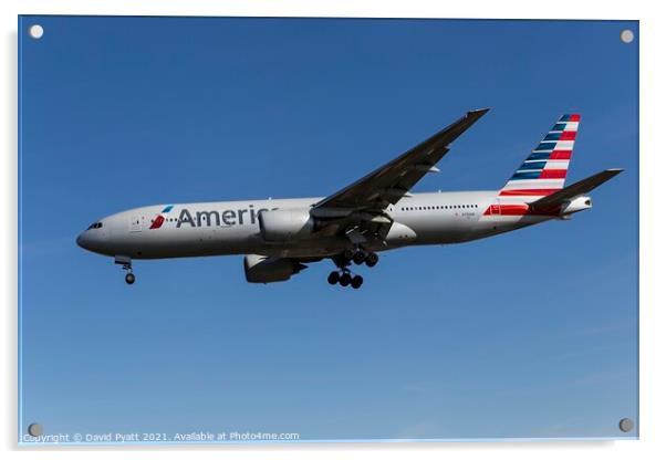 American Airlines Boeing 777      Acrylic by David Pyatt