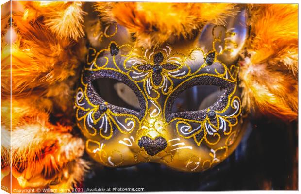Colorful Mask Feathers Mardi Gras New Orleans Louisiana Canvas Print by William Perry