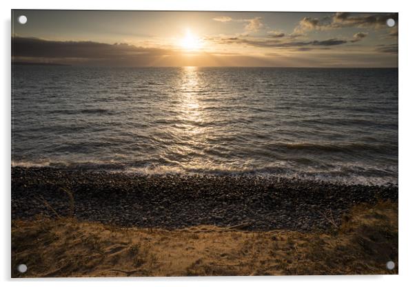 Sunset over Bideford Bay Acrylic by Tony Twyman