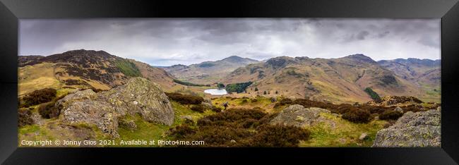 Lingmoor Fell Panoramic  Framed Print by Jonny Gios