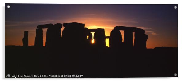 Stonehenge Dorset, Panoramic. Acrylic by Sandra Day