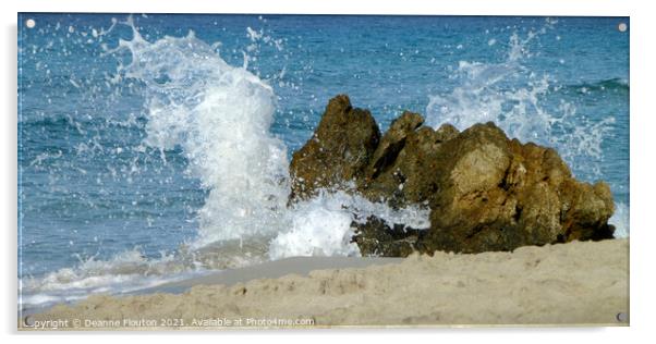 Sea Spray Rock Menorca Acrylic by Deanne Flouton