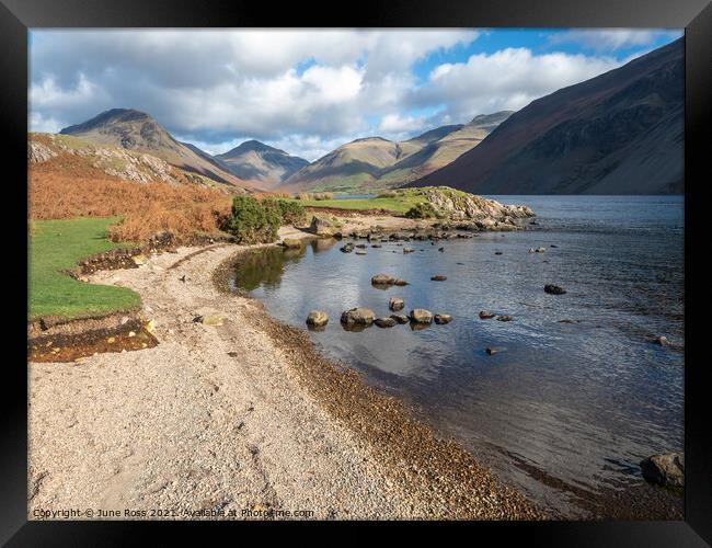 Autumn in Wastwater, Lake District Framed Print by June Ross