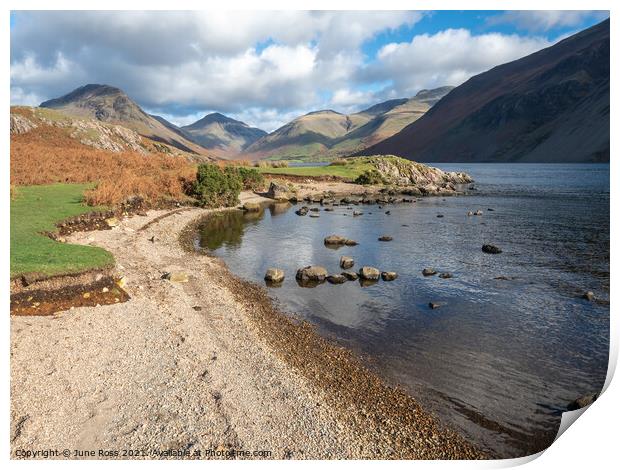 Autumn in Wastwater, Lake District Print by June Ross