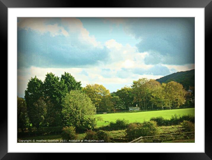 Gren Fields and Open Spaces. Framed Mounted Print by Heather Goodwin