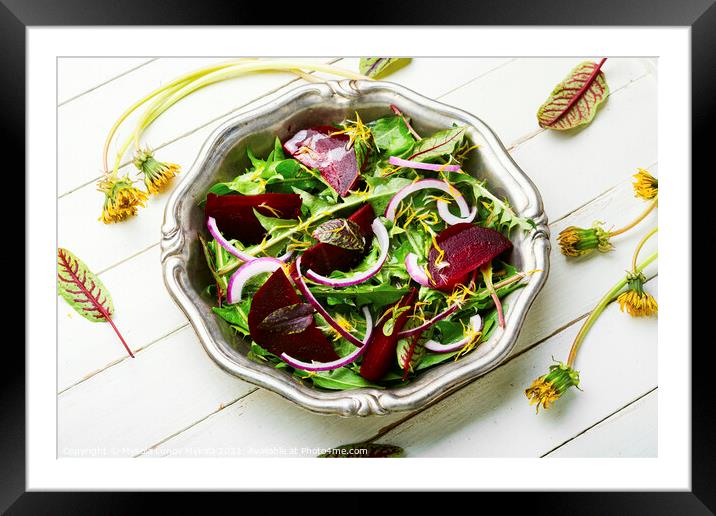 Spring green salad,white background Framed Mounted Print by Mykola Lunov Mykola