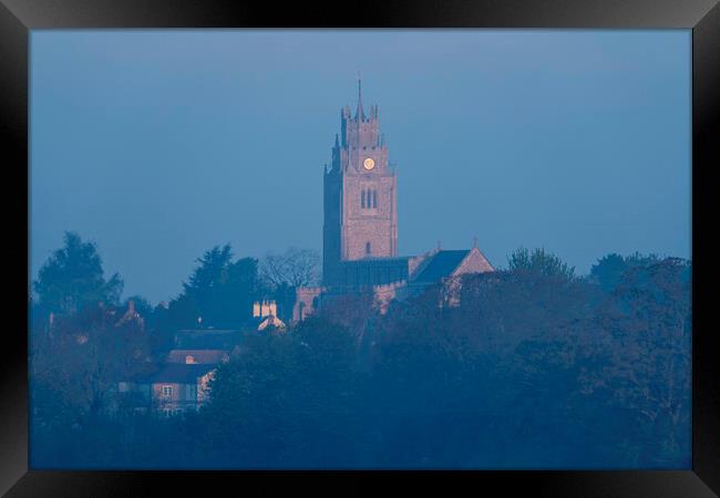 Dawn illumintaes St Andrew's Church, Sutton-in-the-Isle, 1st May Framed Print by Andrew Sharpe