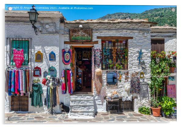 Craft Shop in Pampaneira in Andalusia, Spain Acrylic by Angus McComiskey