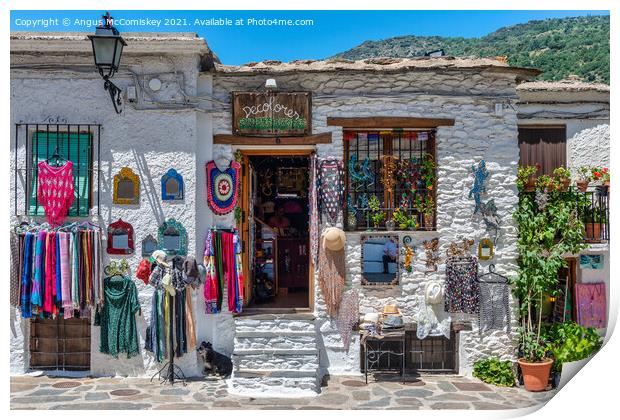 Craft Shop in Pampaneira in Andalusia, Spain Print by Angus McComiskey