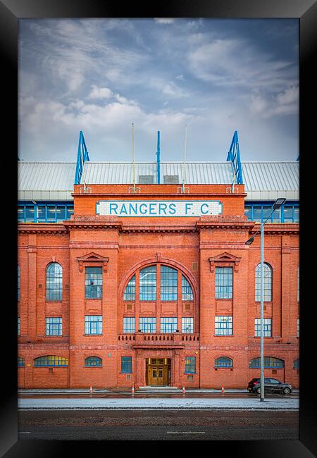 Rangers Ibrox Stadium Front Facade Framed Print by Antony McAulay