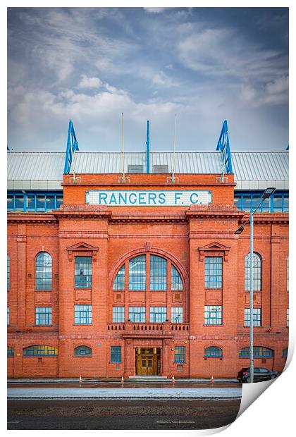 Rangers Ibrox Stadium Front Facade Print by Antony McAulay