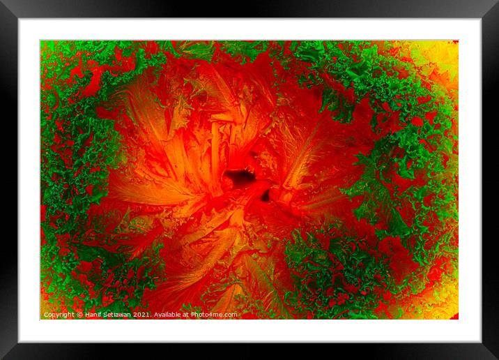 Abstract shapes from lettuce leaves, edit digital. Framed Mounted Print by Hanif Setiawan
