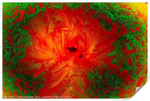 Abstract shapes from lettuce leaves, edit digital. Print by Hanif Setiawan