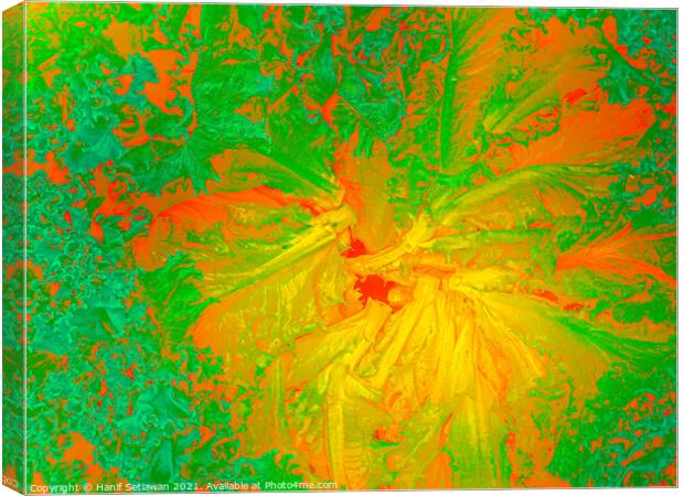 Abstract shapes from lettuce leaves, edit digital. Canvas Print by Hanif Setiawan