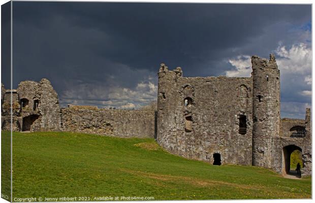 Llansteffen castle in Carmarthenshire, South Wales Canvas Print by Jenny Hibbert