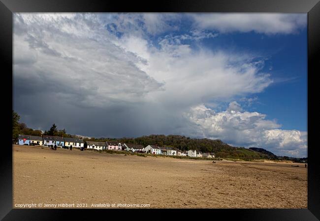 Llansteffen Village with beach, Carmarthenshire South Wales Framed Print by Jenny Hibbert