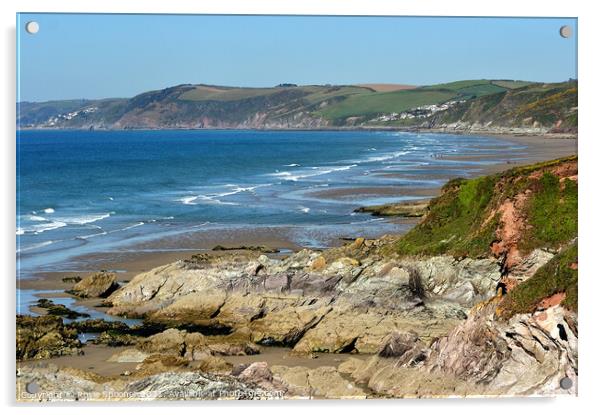 Whitsand Bay in South East Cornwall Acrylic by Rosie Spooner