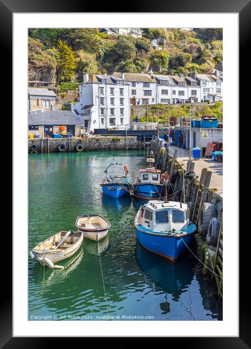 Polperro Harbour Framed Mounted Print by Jim Monk
