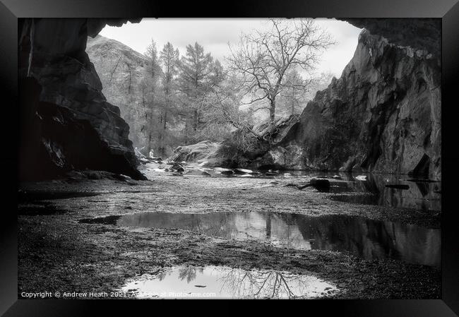 Rydal Caves  Framed Print by Andrew Heath