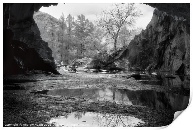 Rydal Caves  Print by Andrew Heath