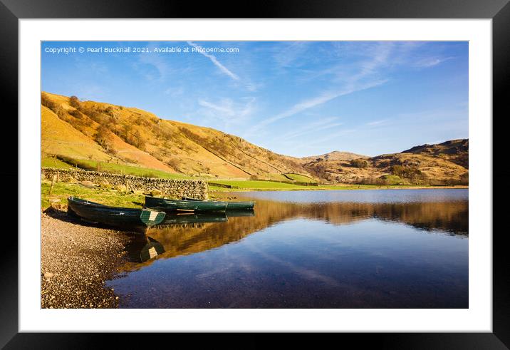 Reflections in Watendlath Tarn in Lake District Framed Mounted Print by Pearl Bucknall