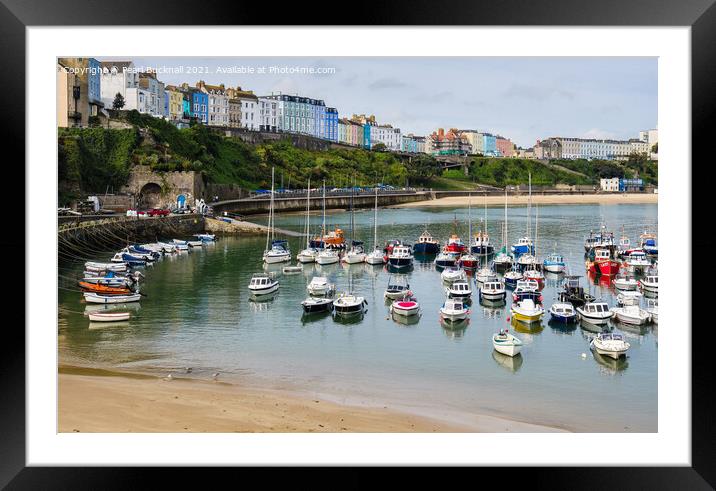 Boats in Tenby Harbour Pembrokeshire Wales Framed Mounted Print by Pearl Bucknall