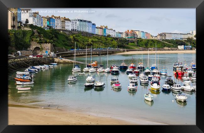 Boats in Tenby Harbour Pembrokeshire Wales Framed Print by Pearl Bucknall