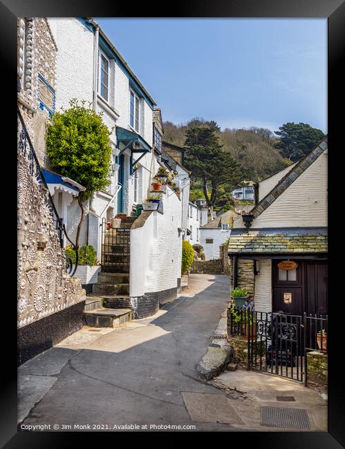 Polperro Village, Cornwall Framed Print by Jim Monk