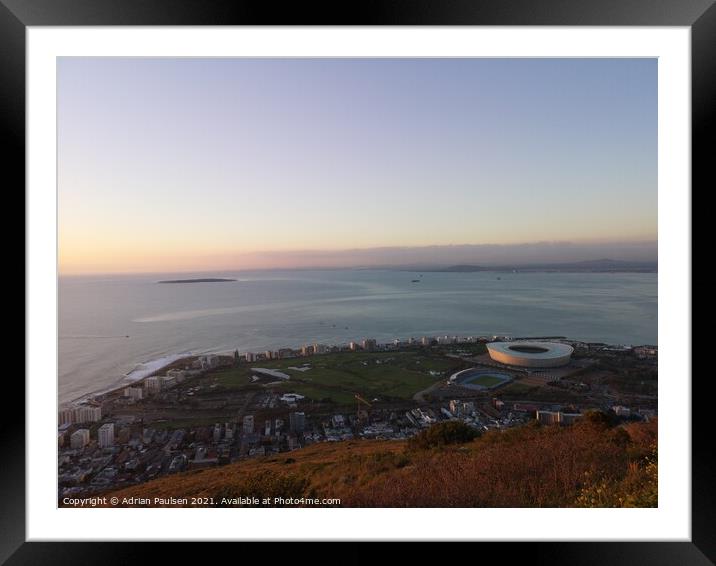 Aerial view over Cape Town Framed Mounted Print by Adrian Paulsen