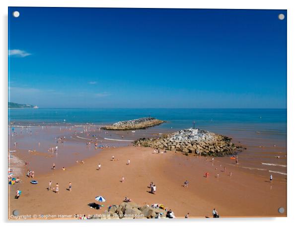 Sandy Sidmouth Beach Acrylic by Stephen Hamer