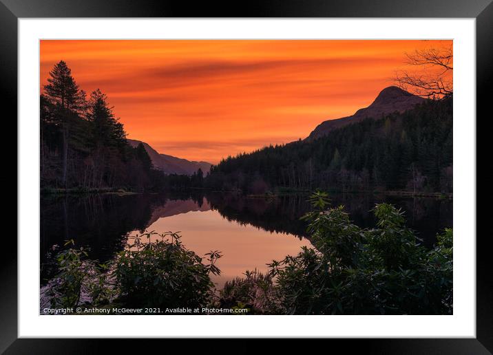 Glencoe Lochan Sunrise  Framed Mounted Print by Anthony McGeever