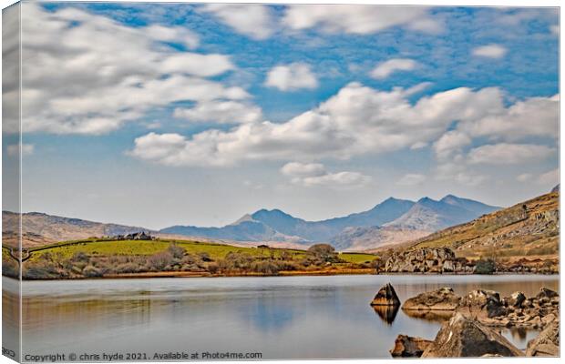 Mount Snowdon from Capel Curig Canvas Print by chris hyde