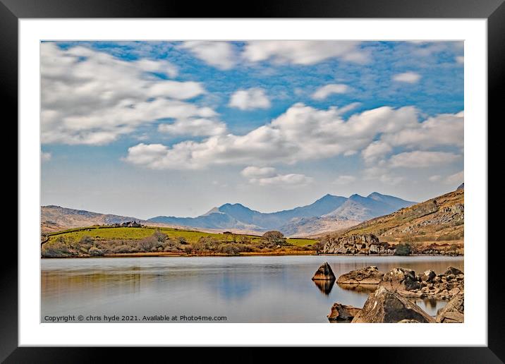 Mount Snowdon from Capel Curig Framed Mounted Print by chris hyde