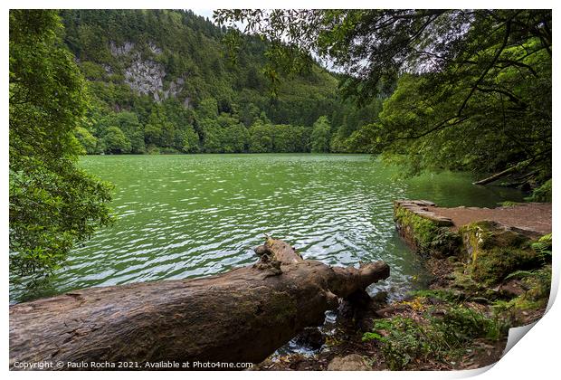 Congro lagoon Azores Print by Paulo Rocha