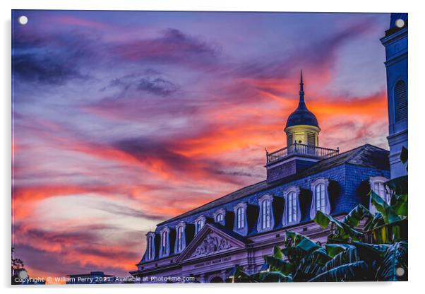Sunset Cabildo New Orleans Louisiana Acrylic by William Perry