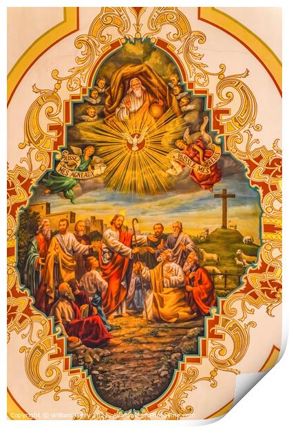 Jesus Fresco King Saint Louis Cathedral New Orleans Louisiana Print by William Perry