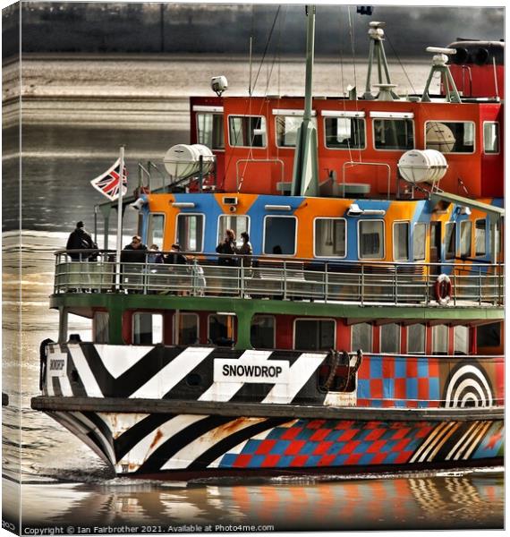 Ferry reflection  Canvas Print by Ian Fairbrother