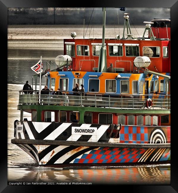 Ferry reflection  Framed Print by Ian Fairbrother