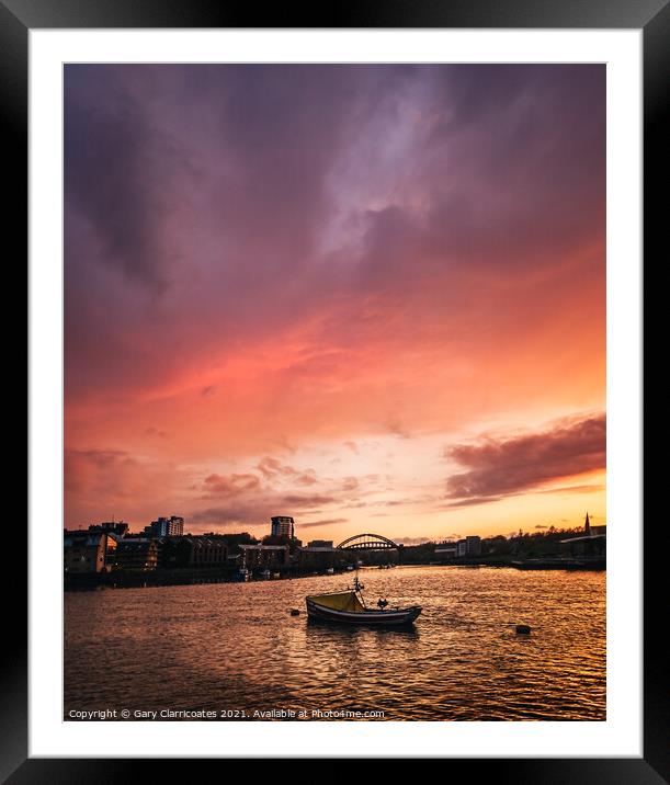 Sunderland Fish Quay Sunset Framed Mounted Print by Gary Clarricoates