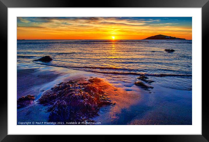 Burgh Island Sunset Framed Mounted Print by Paul F Prestidge