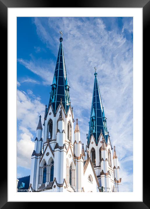 Twin Steeples on White Church Framed Mounted Print by Darryl Brooks